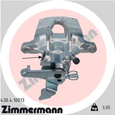 ZIMMERMANN 430.4.10013: Bremžu suports Aizm. tilts labajā pusē, bez kronšteina
