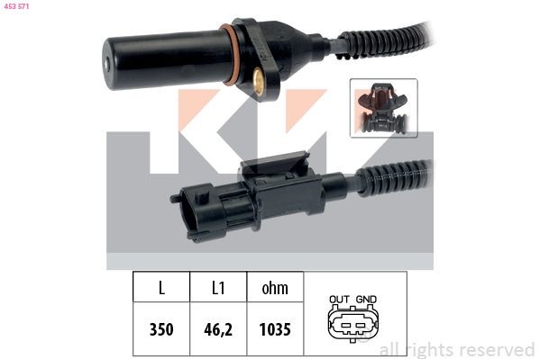 KW 453 571: Impulsu devējs, Kloķvārpsta Made in Italy - OE Equivalent