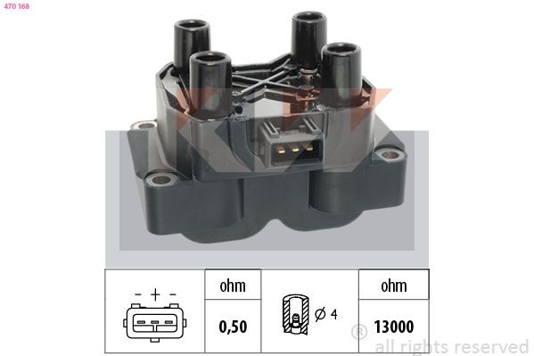 KW 470 168: Süütepool ilma kinnituskammitsata, Made in Italy - OE Equivalent