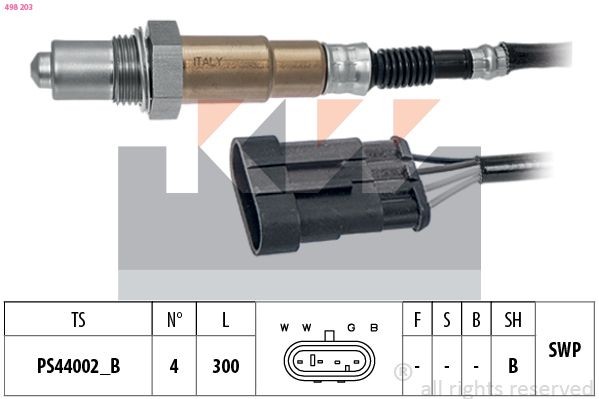 KW 498 203: Lambdasonde Made in Italy - OE Equivalent