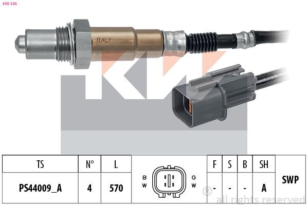 KW 498 346: Lambdasonde Made in Italy - OE Equivalent