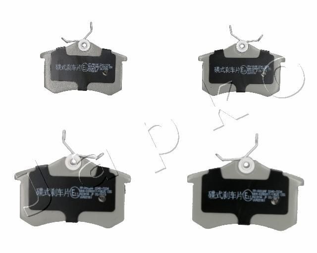 JAPKO 510002: Bremsbeläge Hinterachse, mit Zubehör, mit Bremssattelschrauben