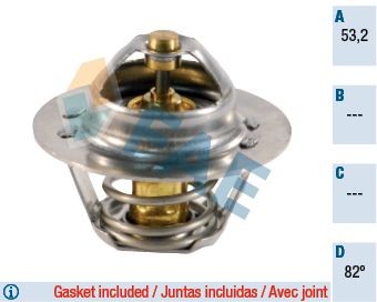 FAE 5202482: Kühlwasserthermostat 82°C, mit Dichtungen
