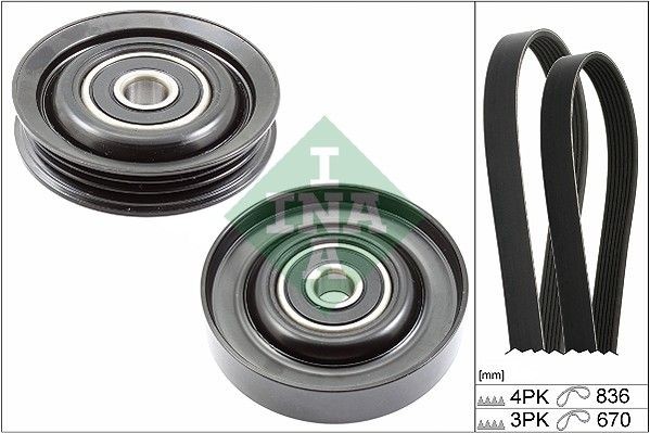INA 529 0230 10: Set curea transmisie cu caneluri