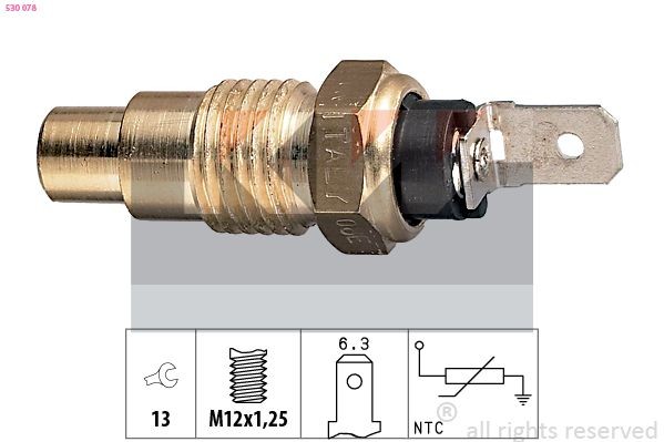 KW 530 078: Andur, Jahutusvedeliku temp. M12x1,25, Made in Italy - OE Equivalent