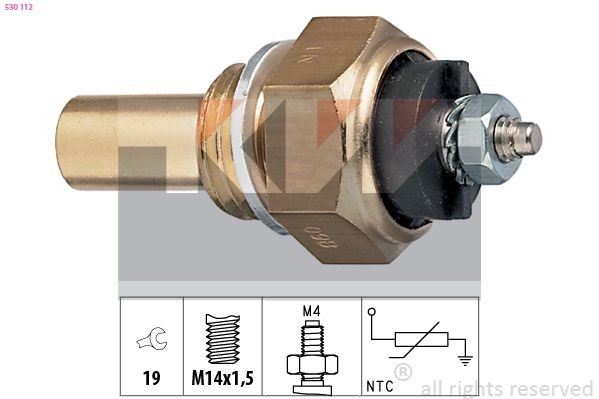 KW 530 112: Senzor, temperatura lichid de racire M14x1,5, Made in Italy - OE Equivalent