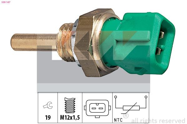 KW 530 147: Senzor, temperatura lichid de racire M12x1,5, Made in Italy - OE Equivalent
