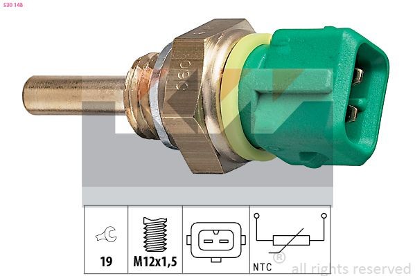 KW 530 148: Senzor, temperatura lichid de racire M12x1,5, Made in Italy - OE Equivalent
