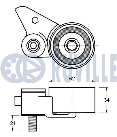 RUVILLE 5573180: Set curea transmisie cu caneluri