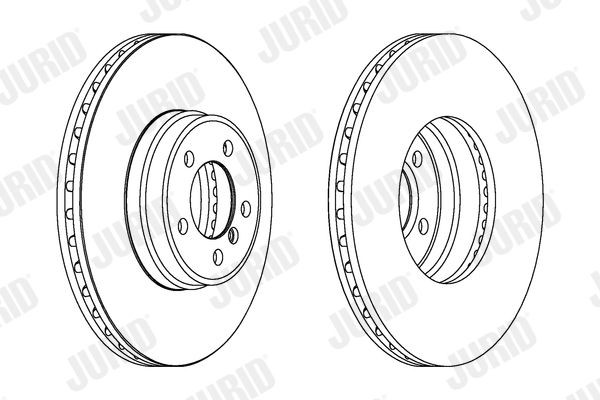JURID 562899JC-1: Bremseskive Ø: 344mm, ventileret, Ø: 344mm, coatet, uden skruer