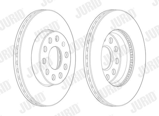 JURID 562990JC-1: Piduriketas Ø: 276mm, õhutusega, Ø: 276mm, kaetud, koos kruvidega