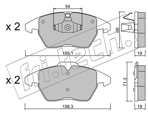 fri.tech. 564.1: Sada brzdových destiček, kotoučová brzda