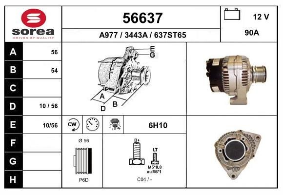 EAI 56637: Alternator 90A, ze zintegrowanym regulatorem