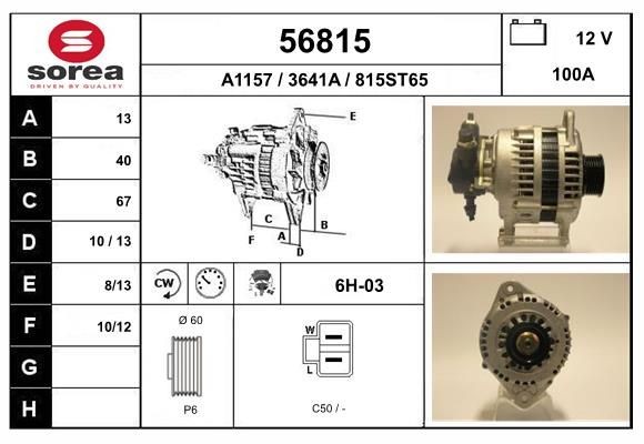 EAI 56815: Alternatore 100A, con regolatore integrato