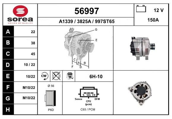 EAI 56997: Alternator 150A, ze zintegrowanym regulatorem