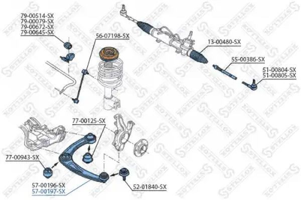 STELLOX 57-00197-SX: Bras de suspension Essieu avant droit, inférieur