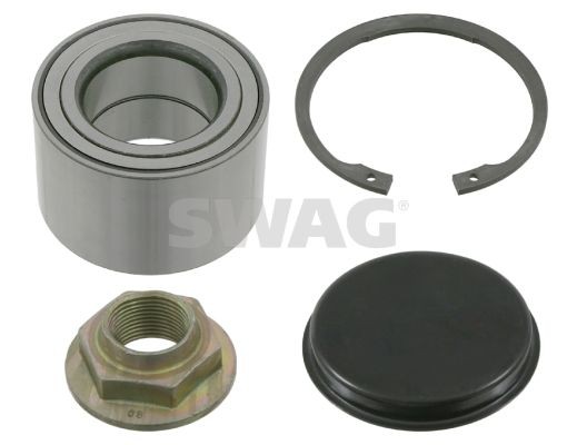 SWAG 60 92 3179: Kit de roulement de roue Essieu arrière gauche, Essieu arrière droit, avec anneau de freinage