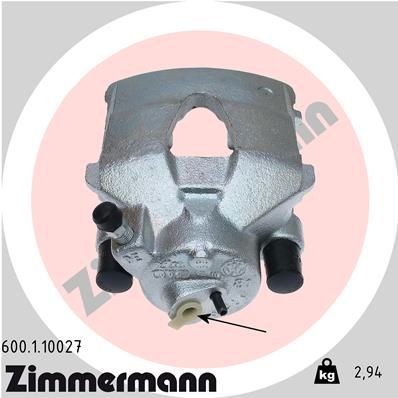 ZIMMERMANN 600.1.10027: Bremžu suports Priekšējais tilts pa kreisi, bez kronšteina
