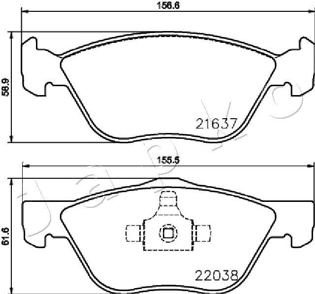 JAPKO 60266: Disc de frână punte fata, Ř: 238mm, ventilat, Ř: 238mm