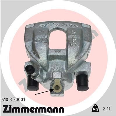 ZIMMERMANN 610.3.30001: Etrier de frână Axa spate stanga, fara suport