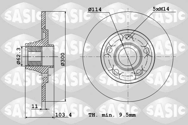 SASIC 6104027: Piduriketas Tagasild, Ø: 300mm, täis, Ø: 300mm