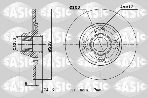 SASIC 6104040: Piduriketas Tagasild, Ø: 238mm, täis, Ø: 238mm