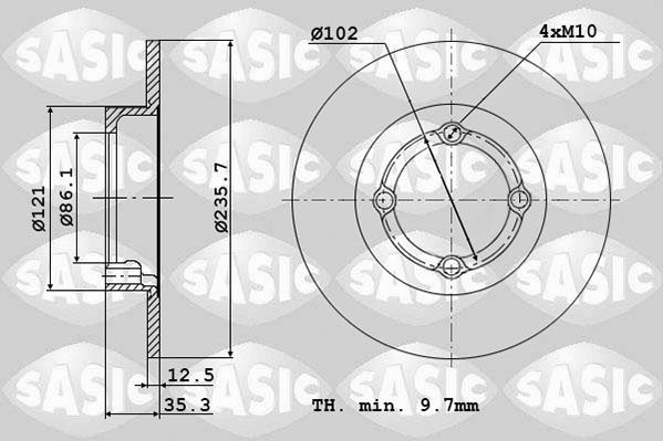 SASIC 6106111: Piduriketas Esisild, Ø: 236mm, täis, Ø: 236mm