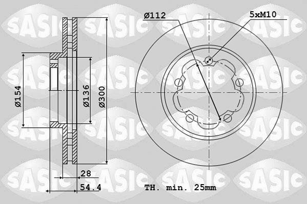 SASIC 6106148: Piduriketas Esisild, Ø: 300mm, õhutusega, Ø: 300mm