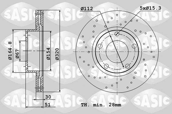 SASIC 6106241: Piduriketas Esisild, Ø: 320mm, õhutusega, Ø: 320mm