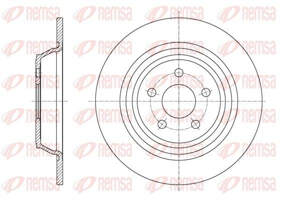 REMSA 61604.00: Disc de frână puntea spate, Ř: 316mm, plin, Ř: 316mm
