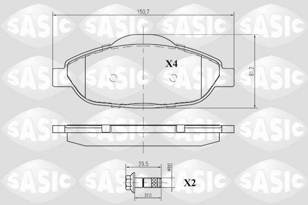 SASIC 6210003: Τακάκια φρένων μπροστινός άξονας