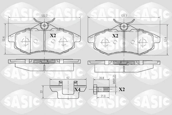 SASIC 6210004: Kit pastiglie freni Assale anteriore