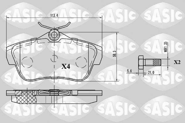 SASIC 6210037: Bremseklosser bakaksel