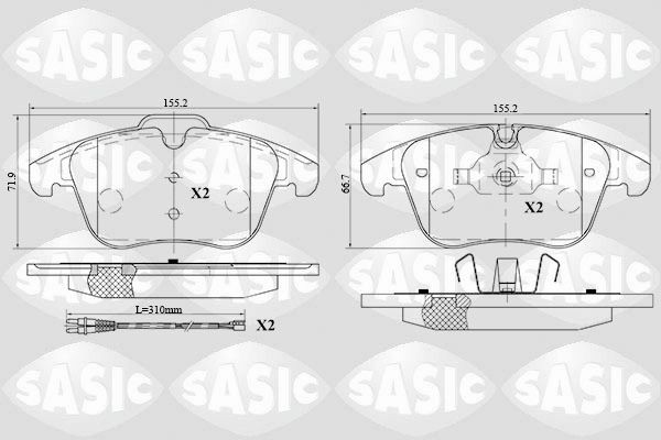 SASIC 6210039: Kit pastiglie freni Assale anteriore