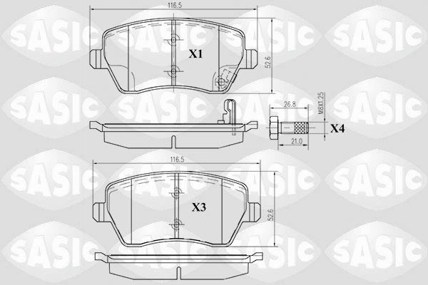 SASIC 6214011: Bromsbelägg framaxel