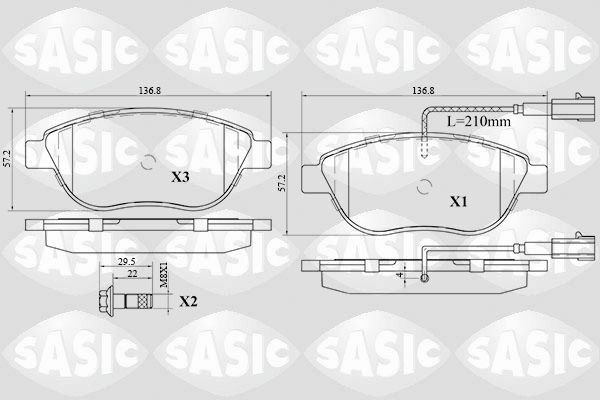 SASIC 6216030: Bremsbeläge Vorderachse