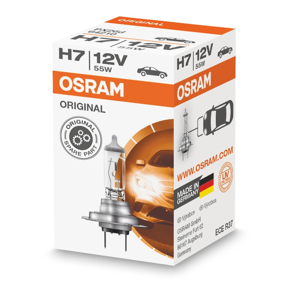 OSRAM 64210L: Bec, far faza lunga 12V, 55W, H7 ORIGINAL LINE