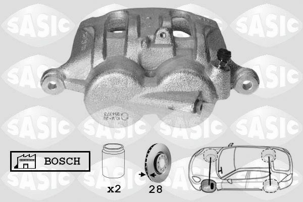 SASIC 6506162: Étrier de frein Essieu avant gauche