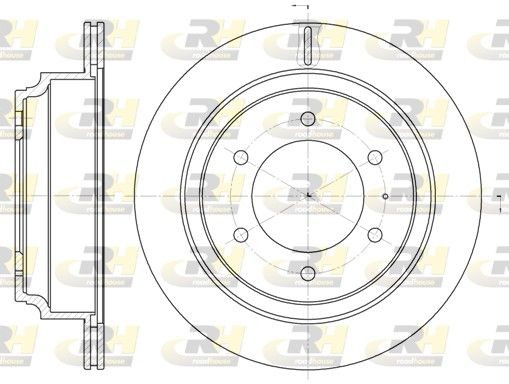 ROADHOUSE 6515.10: Disc de frână puntea spate, Ř: 313mm, ventilat, Ř: 313mm