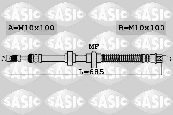 SASIC 6600056: Pidurivoolik Tagasild vasakul, 685mm
