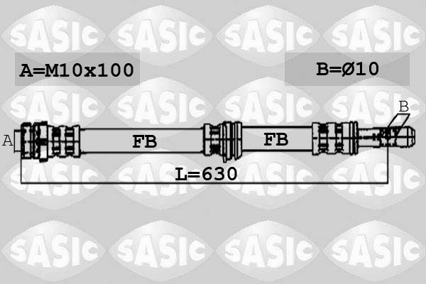SASIC 6600059: Pidurivoolik esisild paremal, 630mm