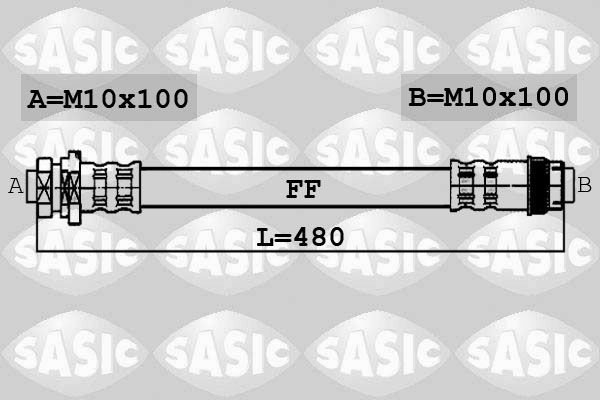 SASIC 6604029: Pidurivoolik Tagasild vasakul, 480mm