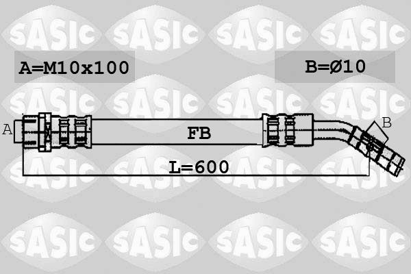 SASIC 6606093: Pidurivoolik esisild vasakul, 600mm