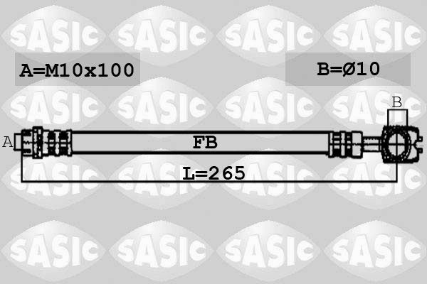 SASIC 6606105: Pidurivoolik Tagasild, 265mm