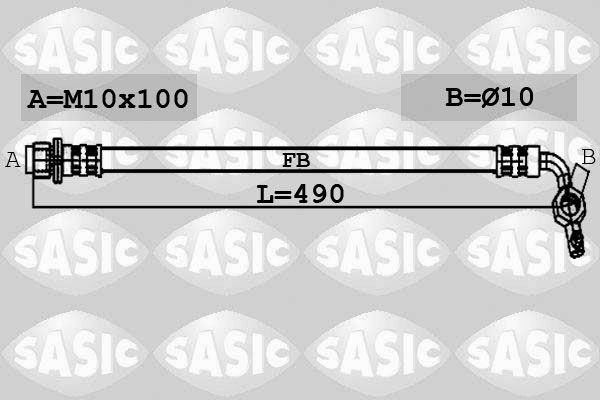 SASIC 6606128: Pidurivoolik Tagasild vasakul, 490mm