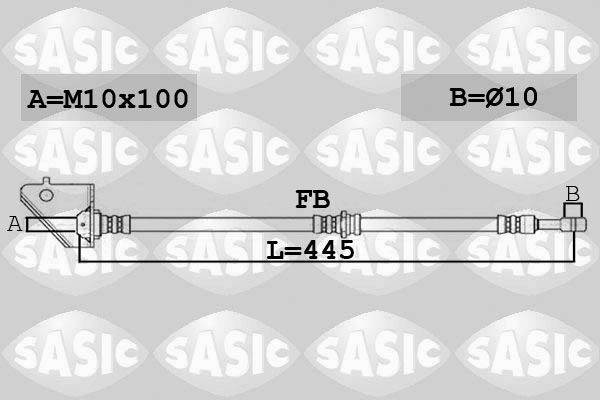 SASIC 6606135: Pidurivoolik esisild vasakul, 445mm