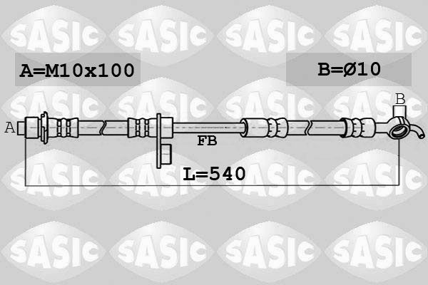 SASIC 6606139: Pidurivoolik esisild vasakul, 540mm