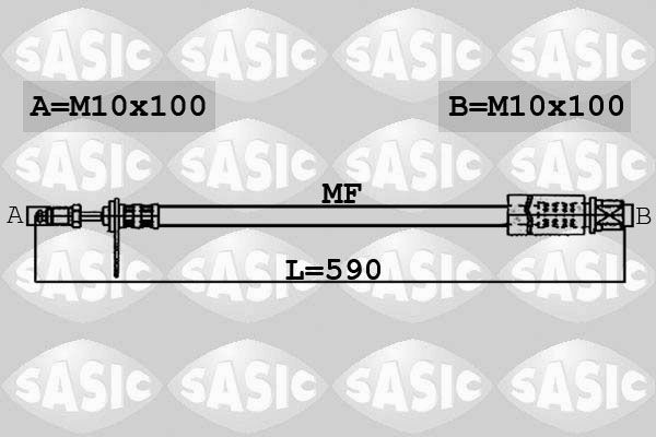SASIC 6606148: Pidurivoolik Esisild, 590mm
