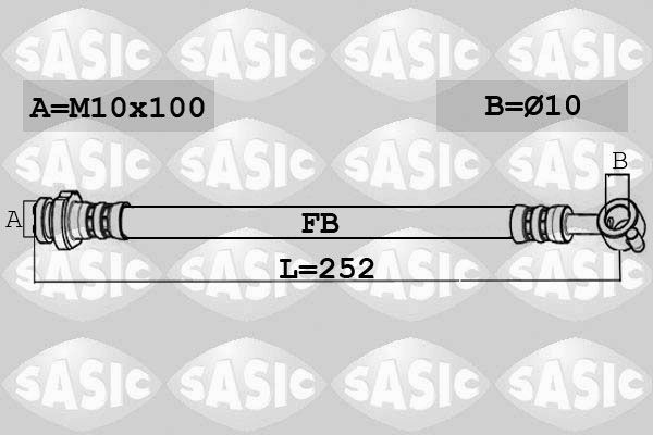 SASIC 6606152: Pidurivoolik Tagasild paremal, 252mm