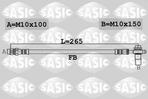 SASIC 6606170: Pidurivoolik Tagasild paremal, 265mm